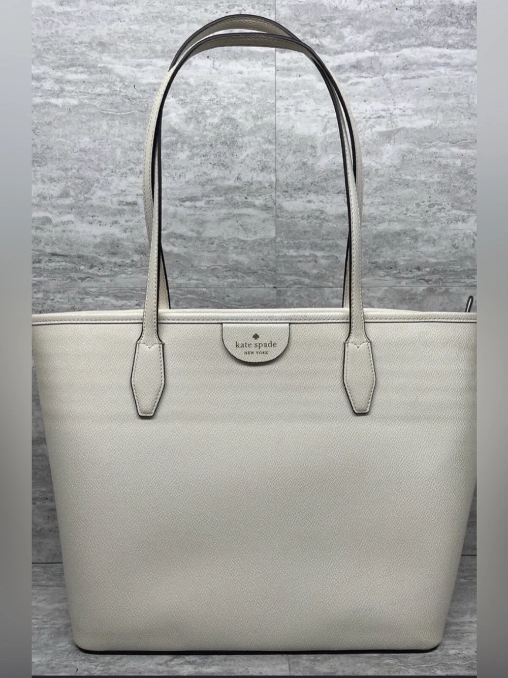 Kate Spade Lori New York Cream Leather pebble Tote Bag
